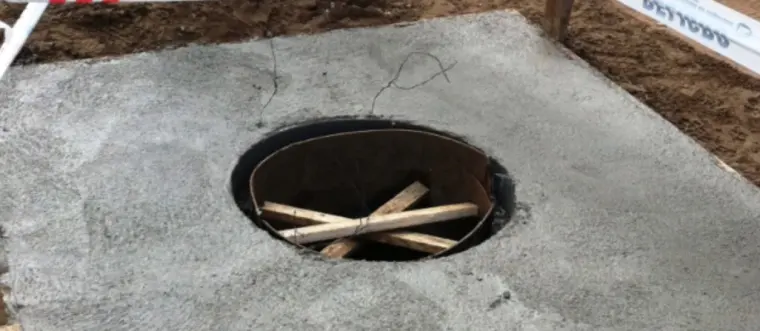 Cámara de inspección recién hormigonada